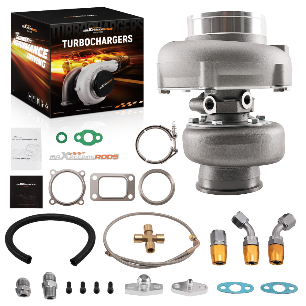 Billet T3 V-Band GT3582 GT35 A/R 0.7 A/R 0.63 Turbo Up to 600HP Oil Line Kit