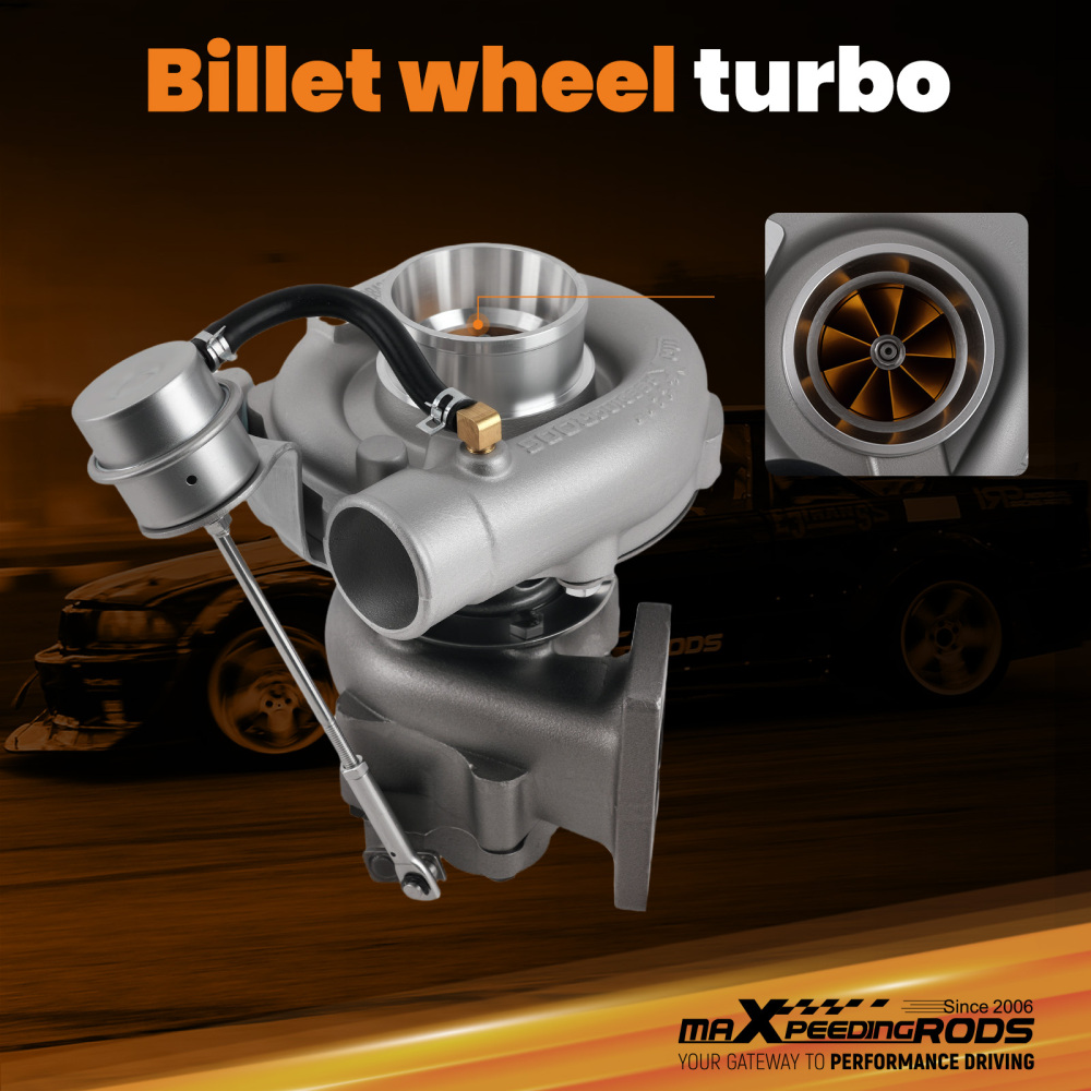 T04e T3 .63 Billet Turbo V Band 420+hp W/ Wastegate+Titanium Fiber Turbo Blanket