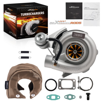T04e T3 .63 Billet Turbo V Band 420+hp W/ Wastegate+Titanium Fiber Turbo Blanket