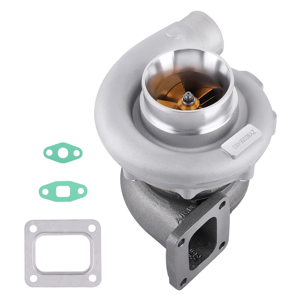 T76 Billet Turbo T4 .96 A/R 0.8 500HP Compressor for V6 V8+Titanium Fiber Shield