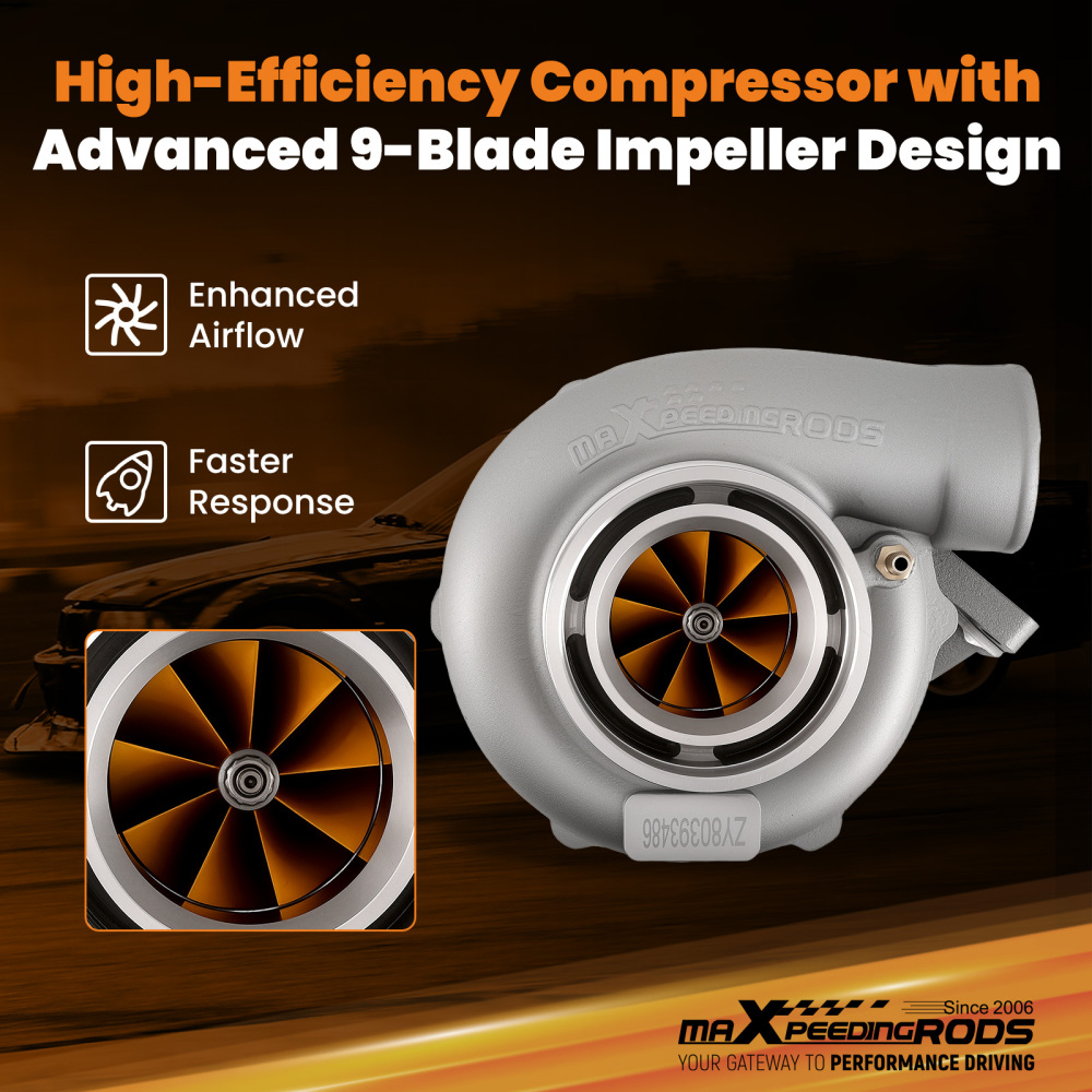 T3 Flange GT35 GT3582 Turbo Billet Wheel Universal Turbine Housing for 3.0L-6.0L