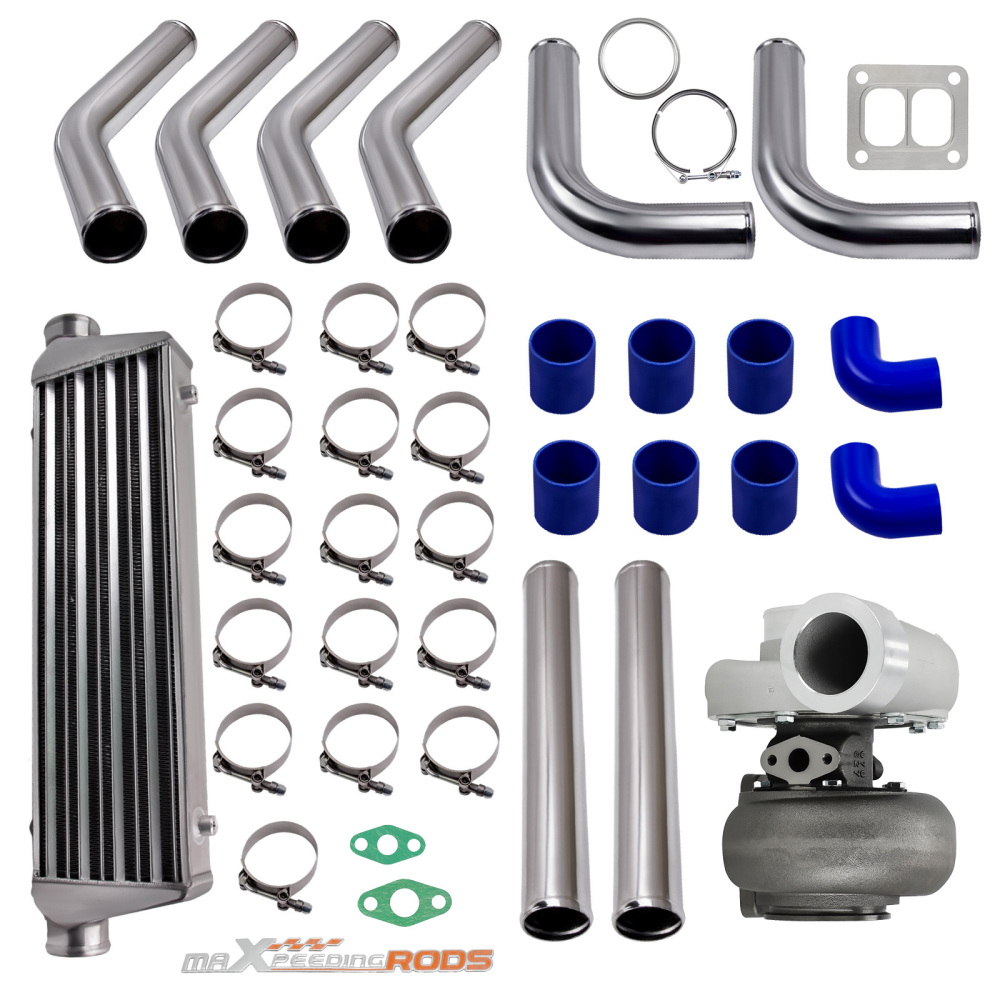 GT45 Turbocharger Turbo Universal 1.05 A/R T4 V-band Intercooler Piping Kit