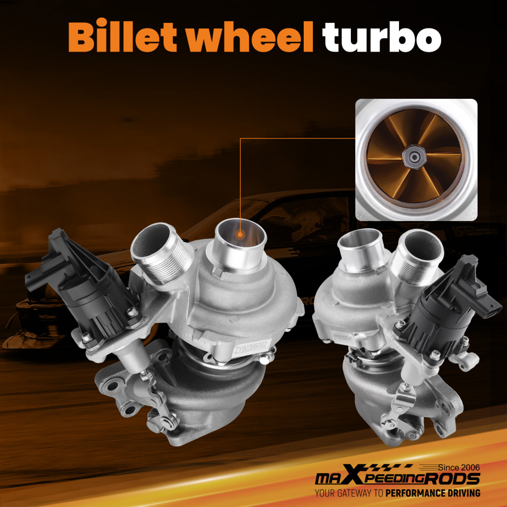 Billet Twin Turbo compatible for Ford F-150 F150 3.5L V6 2018 2019 2020 2021 Turbocharger