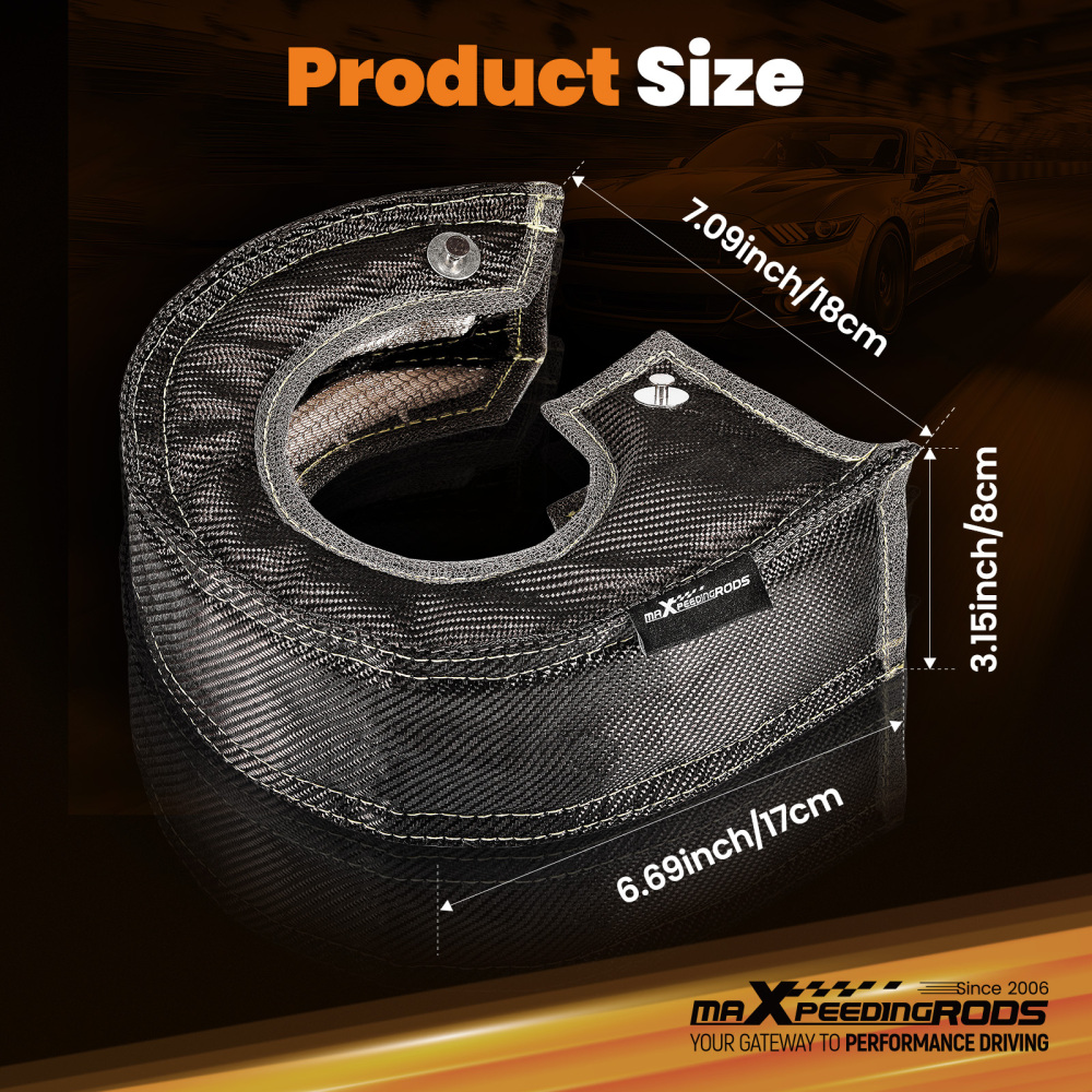 T3 Carbon Fiber High-Silica Turbo Blanket Heat Shield Turbocharger Cover Wrap