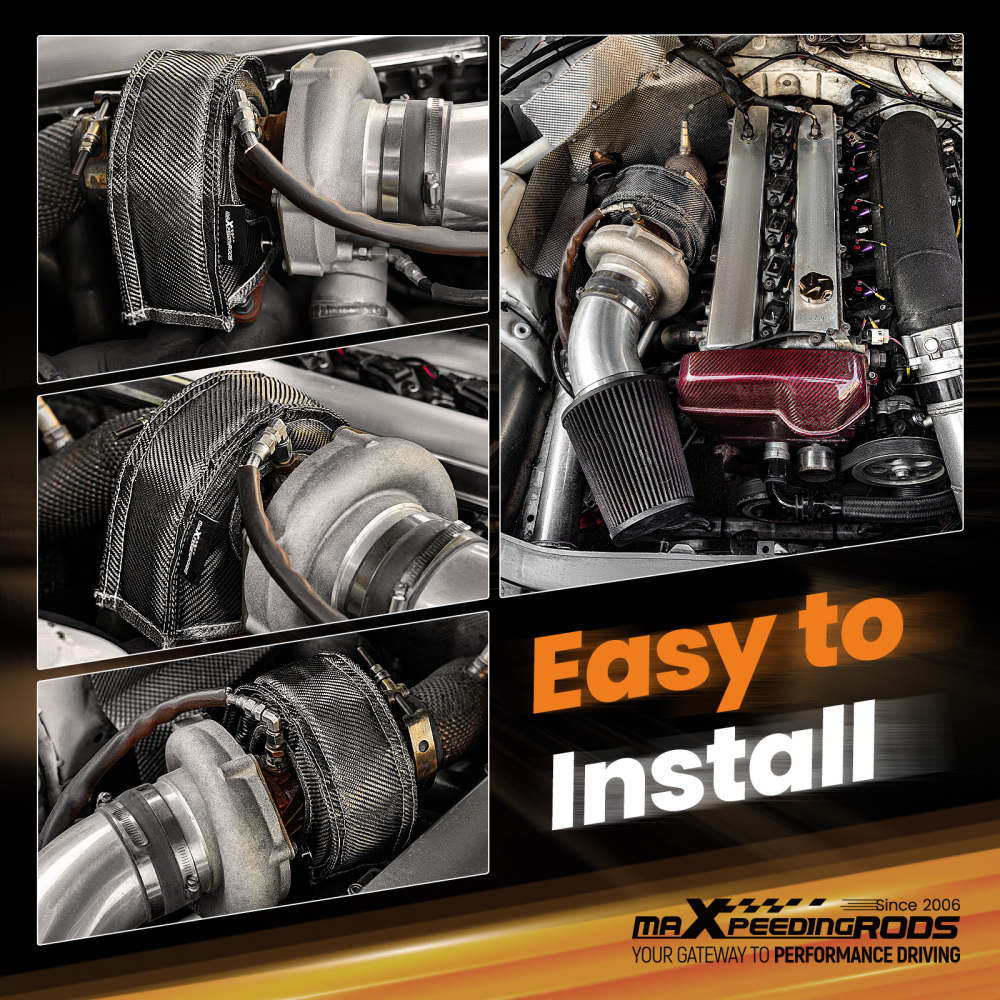 T3 Carbon Fiber High-Silica Turbo Blanket Heat Shield Turbocharger Cover Wrap