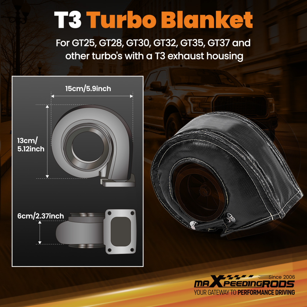 T3 Turbo Blanket Heat Shield Cover Wrap for T3 Turbocharger GT30 GT35 GT37 GT28