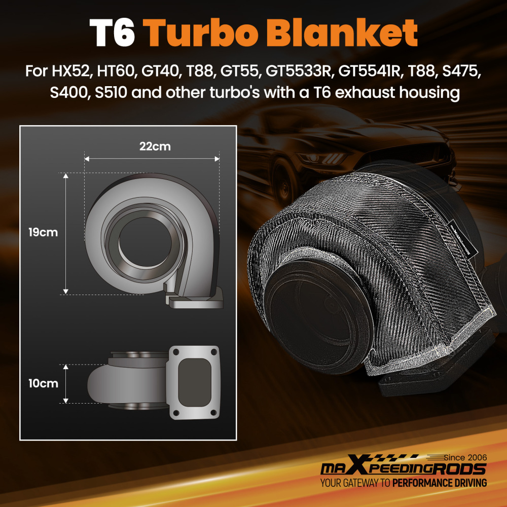 T6 Turbo Blanket Carbon Fiber for HX52 HT60 GT40 GT55 T88 S475 S400 S510