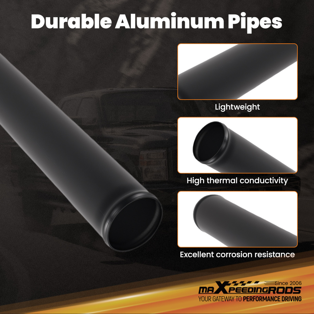 3 Inch Universal Intercooler Pipe Set With Flexible Tubes Silicone Hoses Clamps
