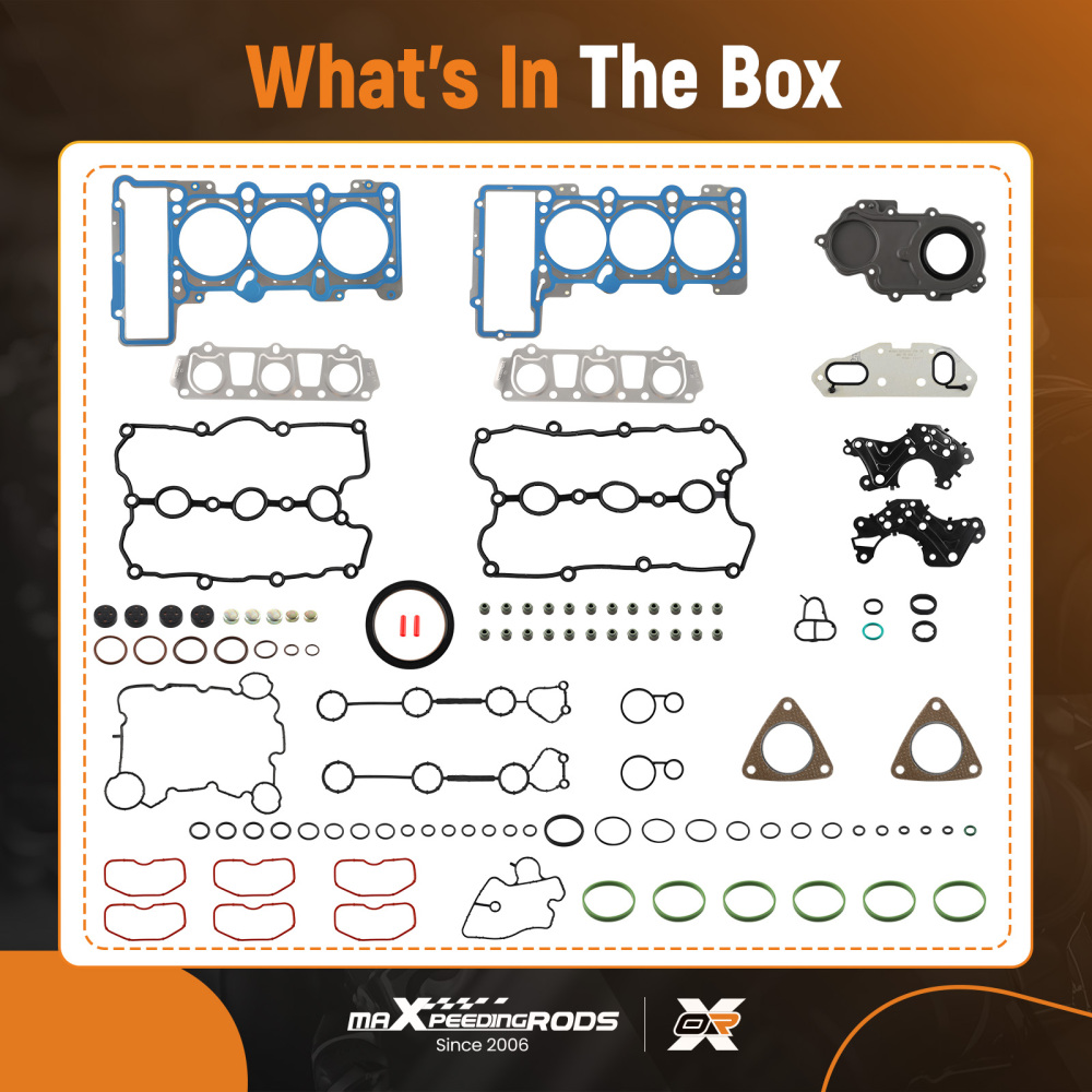 Cylinder Head Valve Cover Gaskets Seals Set compatible for Audi A8/S8 quattro 3.0T 2010--13