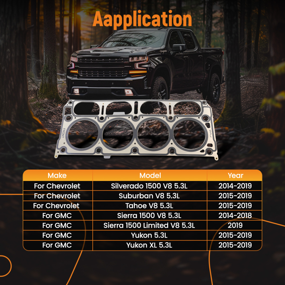 Engine Cylinder Head Gasket Set compatible for Chevrolet Silverado Suburban Tahoe 2014-2019
