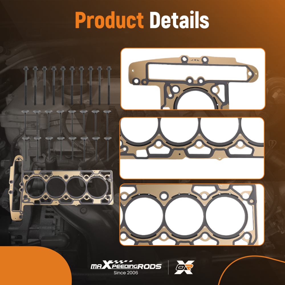 Head GasketIntake Exhaust ValvesBolts Set compatible for Chevy Equinox 2.4L 2010-2013