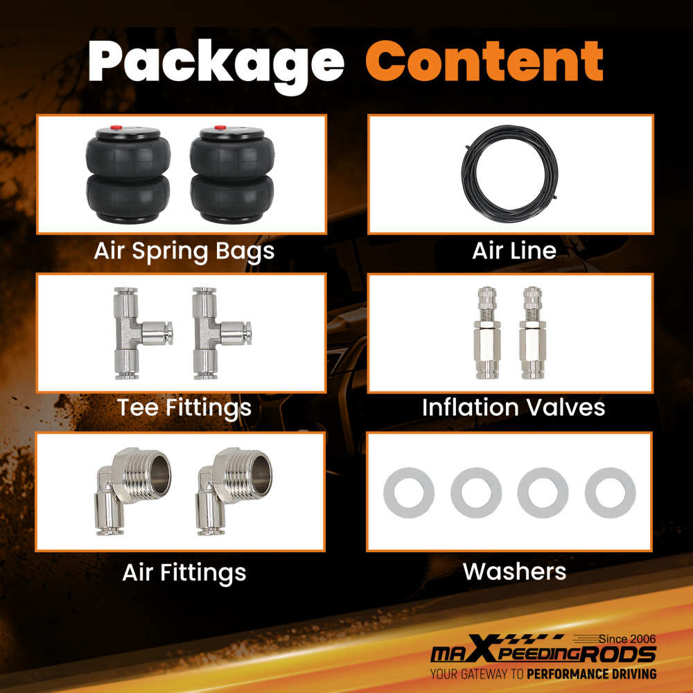 Air Spring Helper Kit compatible for GM Trail Boss compatible for Sierra AT4 1500 2600LBS 4-Layer