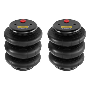 2x Air Ride Triple Bellow Bag 2600lb 1/2npt + Air Fitting Line Heavy Duty