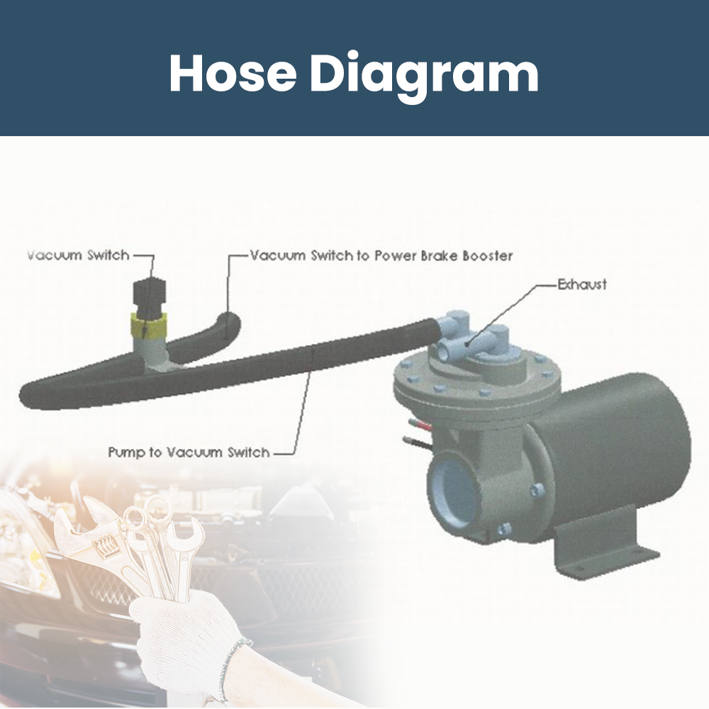 Electric Vacuum Pump Kit for Brake Booster 12 Volt 18