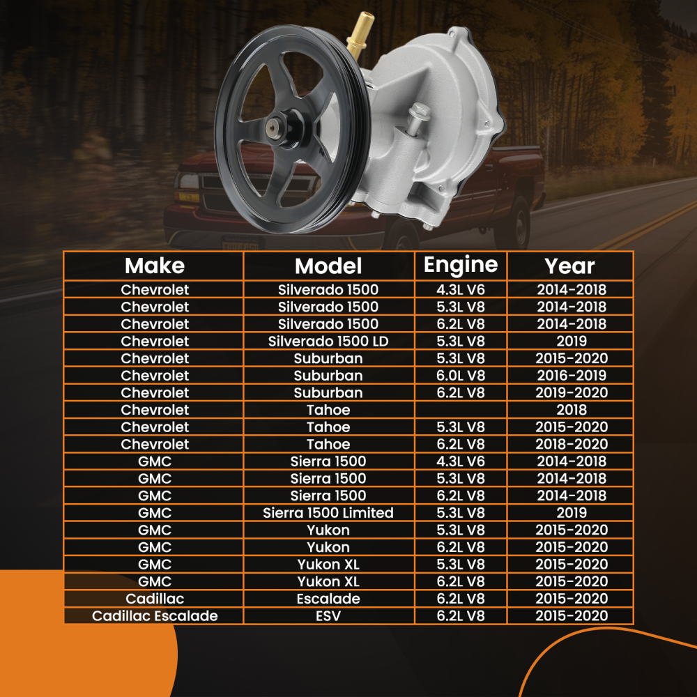 Vacuum Pump 12696313 compatible for Chevy Silverado GMC Sierra 1500 compatible for Tahoe Yukon 14-2020 NEW