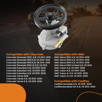 Vacuum Pump 12696313 compatible for Chevy Silverado GMC Sierra 1500 compatible for Tahoe Yukon 14-2020 NEW