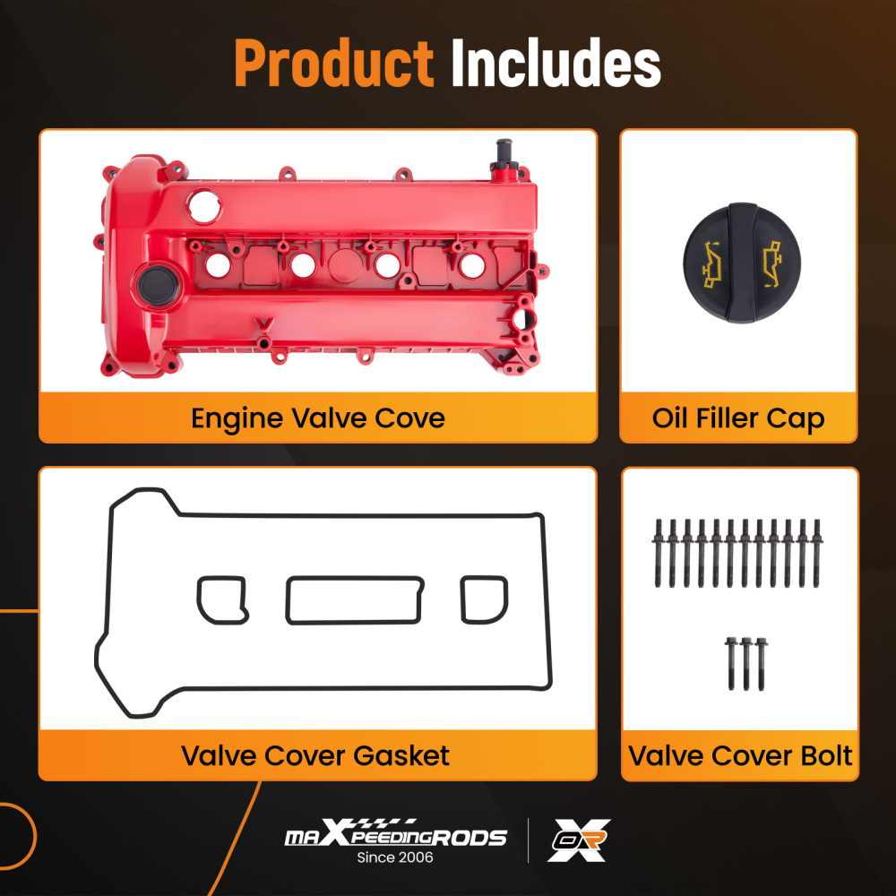 Aluminum Valve Cover Kit compatible for Mazda 3 2.0L 2.3L L4 DOHC 2006-2009 L3N510210C