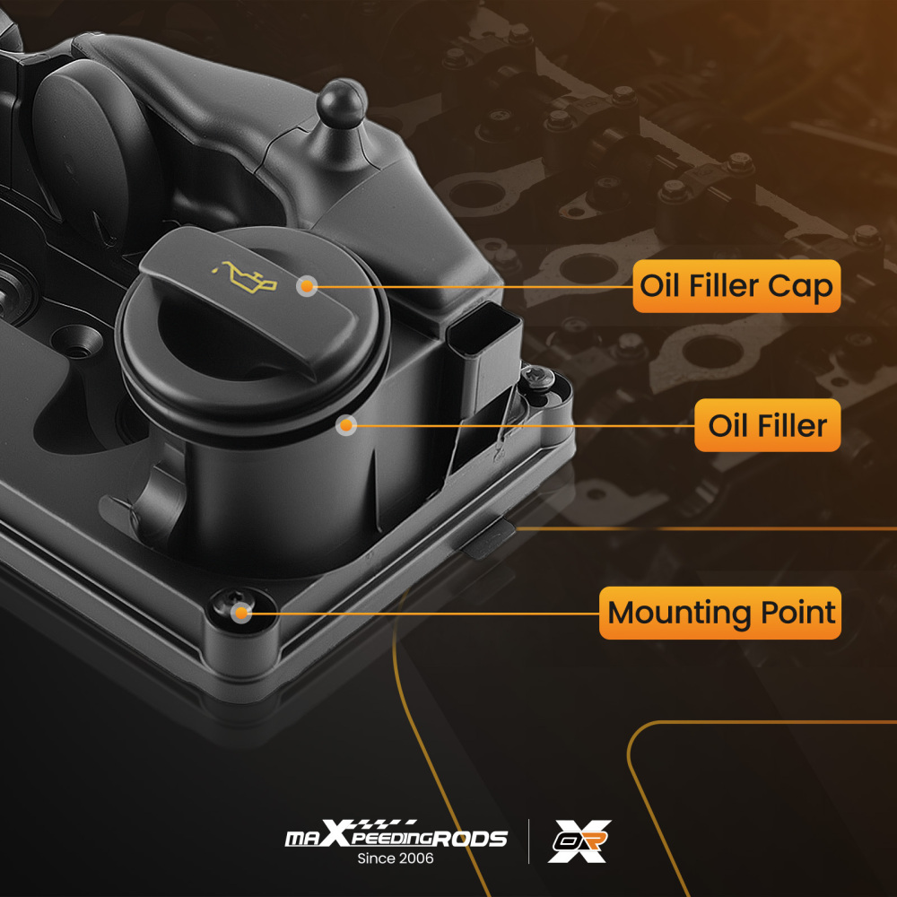 Cam Rocker Cover compatible for VW Golf Jetta Passat Tiguan 2.0 TDI 03L103469R 2008-2018