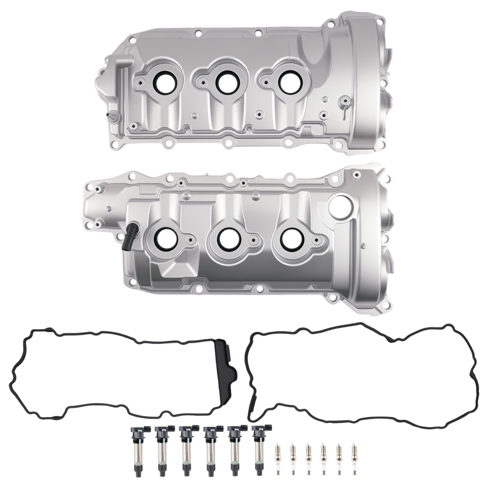 Engine Valve Cover+6 Ignition Coils compatible for Chevrolet Camaro/Traverse 3.6L V6