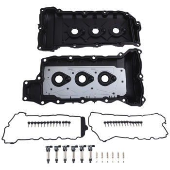 2x Valve Cover+Ignition Coils compatible for Chevrolet Traverse Impala 3.6L 09-20