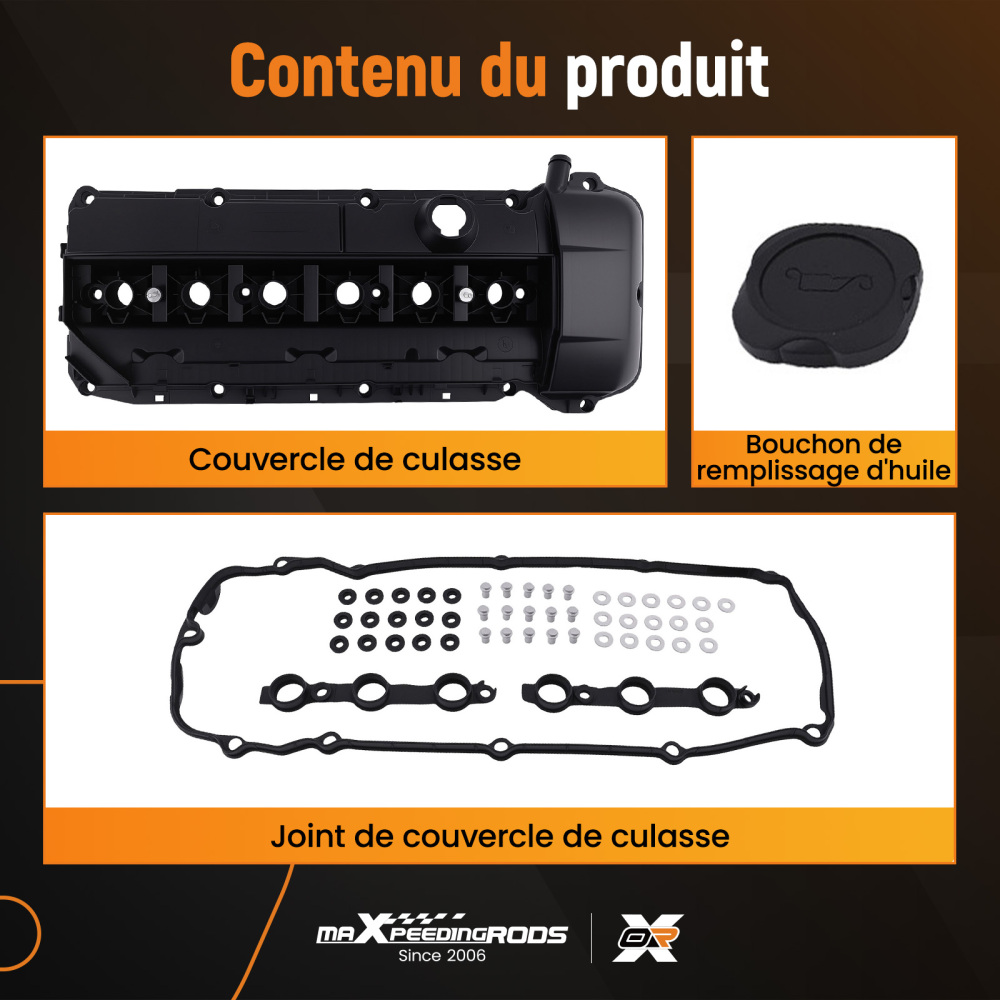 Couvercle de soupape & Joint compatible pour BMW E46 E39 E60 E61 E65 E66 E83 11127512839