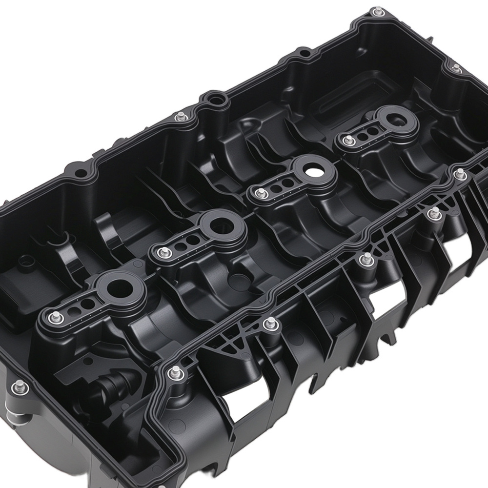 Engine Valve Cover compatible for BMW B47 B47D20 2.0 Diesel + Gasket 11128513755 Black