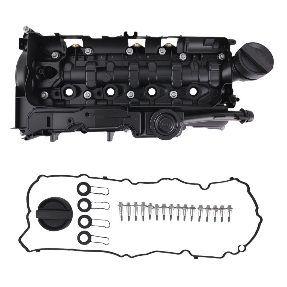 Engine Valve Cover compatible for BMW B47 B47D20 2.0 Diesel + Gasket 11128513755 Black