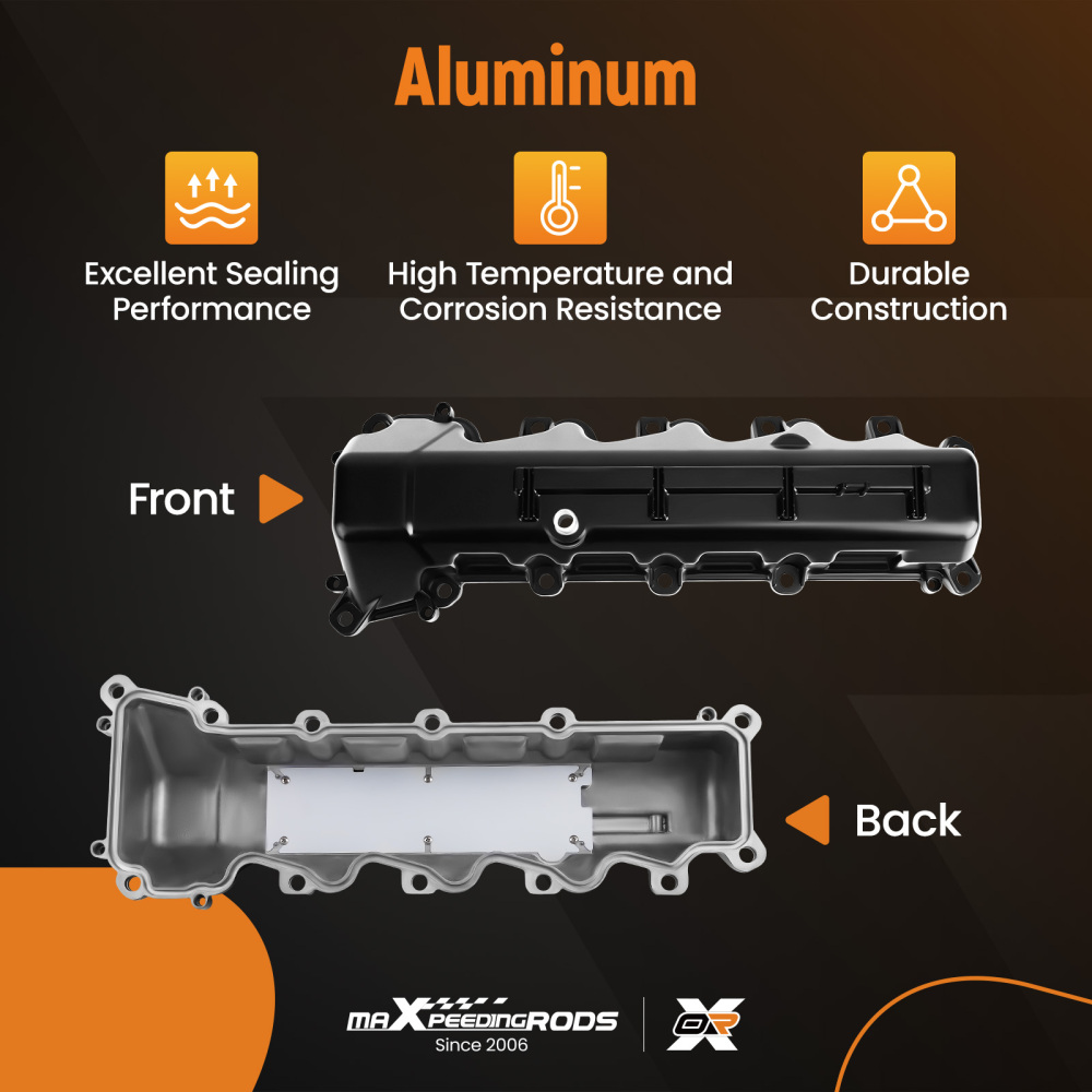 Aluminum Valve Cover Set compatible for Jeep Grand Cherokee 08-09 compatible for Dodge Ram 1500 09-10 4.7L