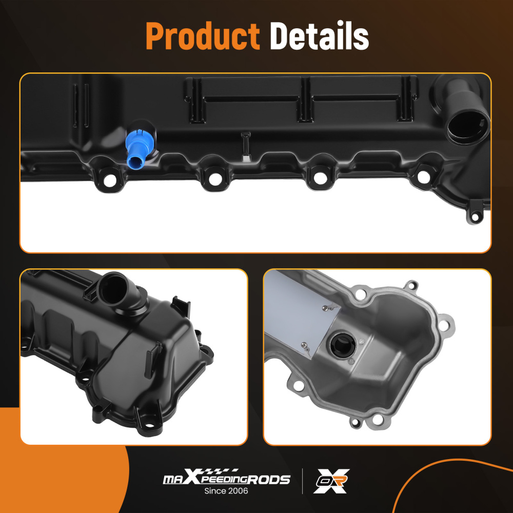 Left Aluminum Valve Cover Set compatible for RAM 1500 09-13 compatible for Grand Cherokee 2008 2009 4.7L