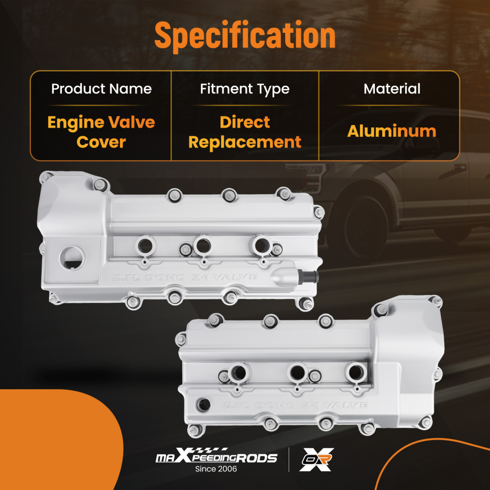 LeftRight Aluminum Valve Cover Set compatible for Chrysler Sebring 300 compatible for Dodge 2.7L 07-10