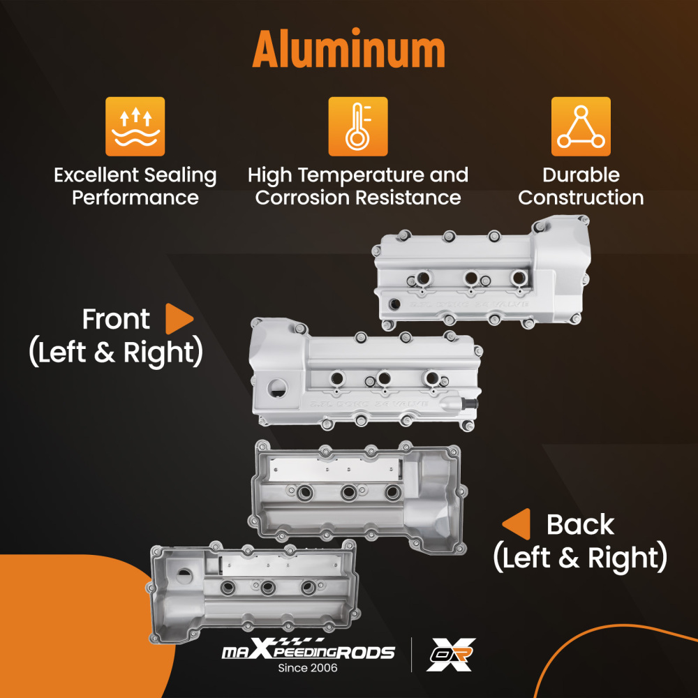 LeftRight Aluminum Valve Cover Set compatible for Chrysler Sebring 300 compatible for Dodge 2.7L 07-10
