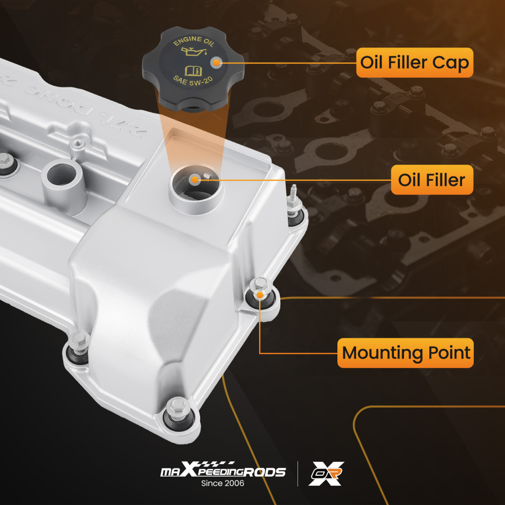 LeftRight Aluminum Valve Cover Set compatible for Chrysler Sebring 300 compatible for Dodge 2.7L 07-10