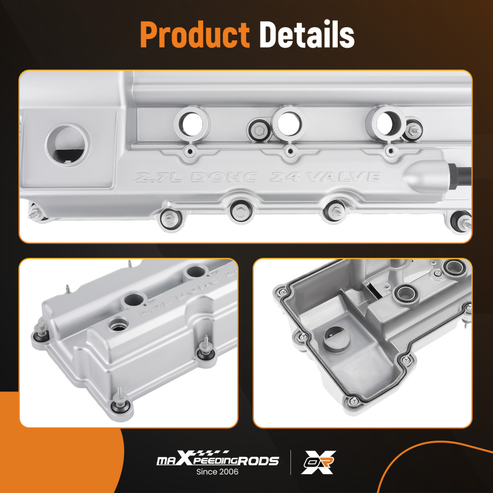 LeftRight Aluminum Valve Cover Set compatible for Chrysler Sebring 300 compatible for Dodge 2.7L 07-10