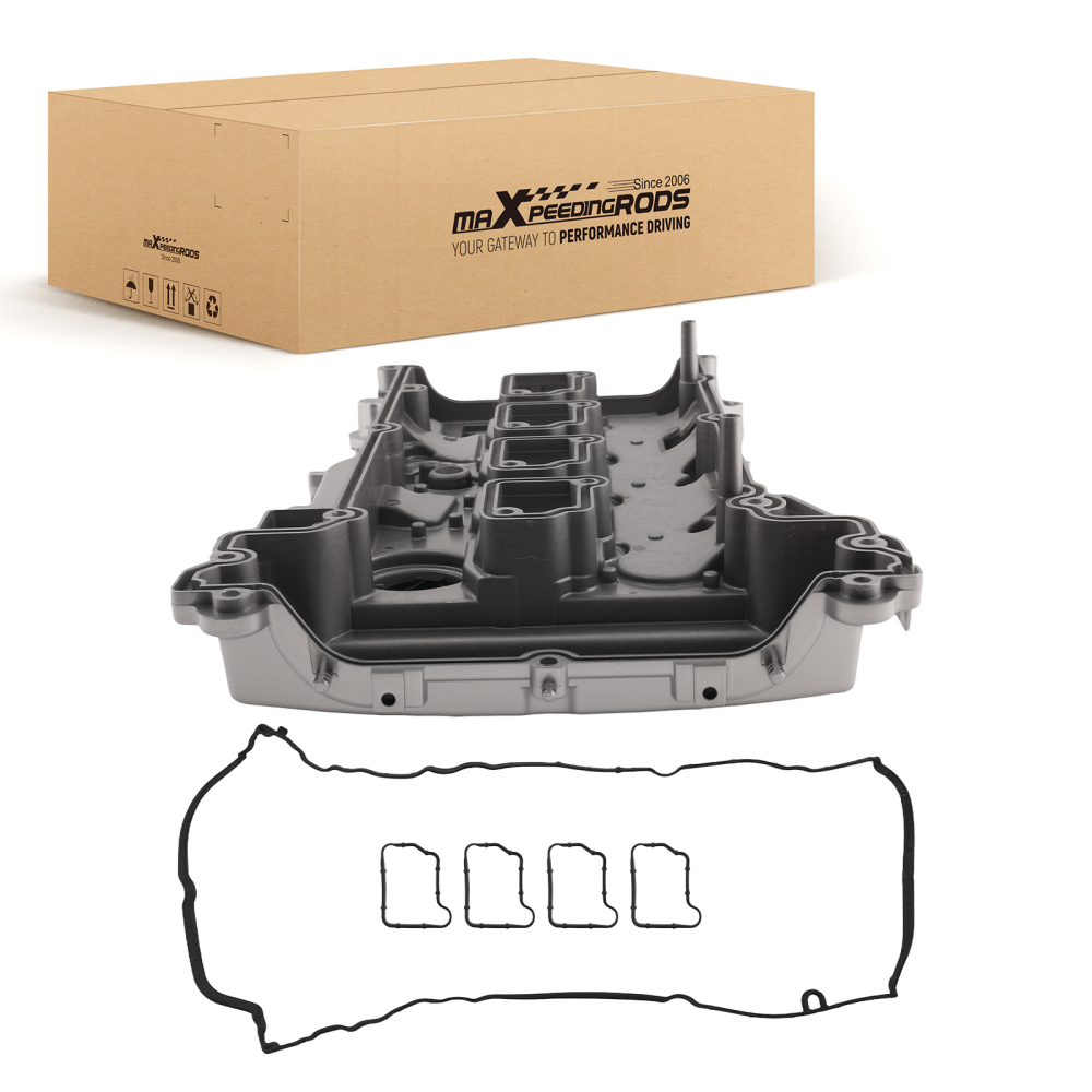 Aluminum Engine Valve Cover compatible for Mercedes-Benz C180 C200 2011-2014 Black