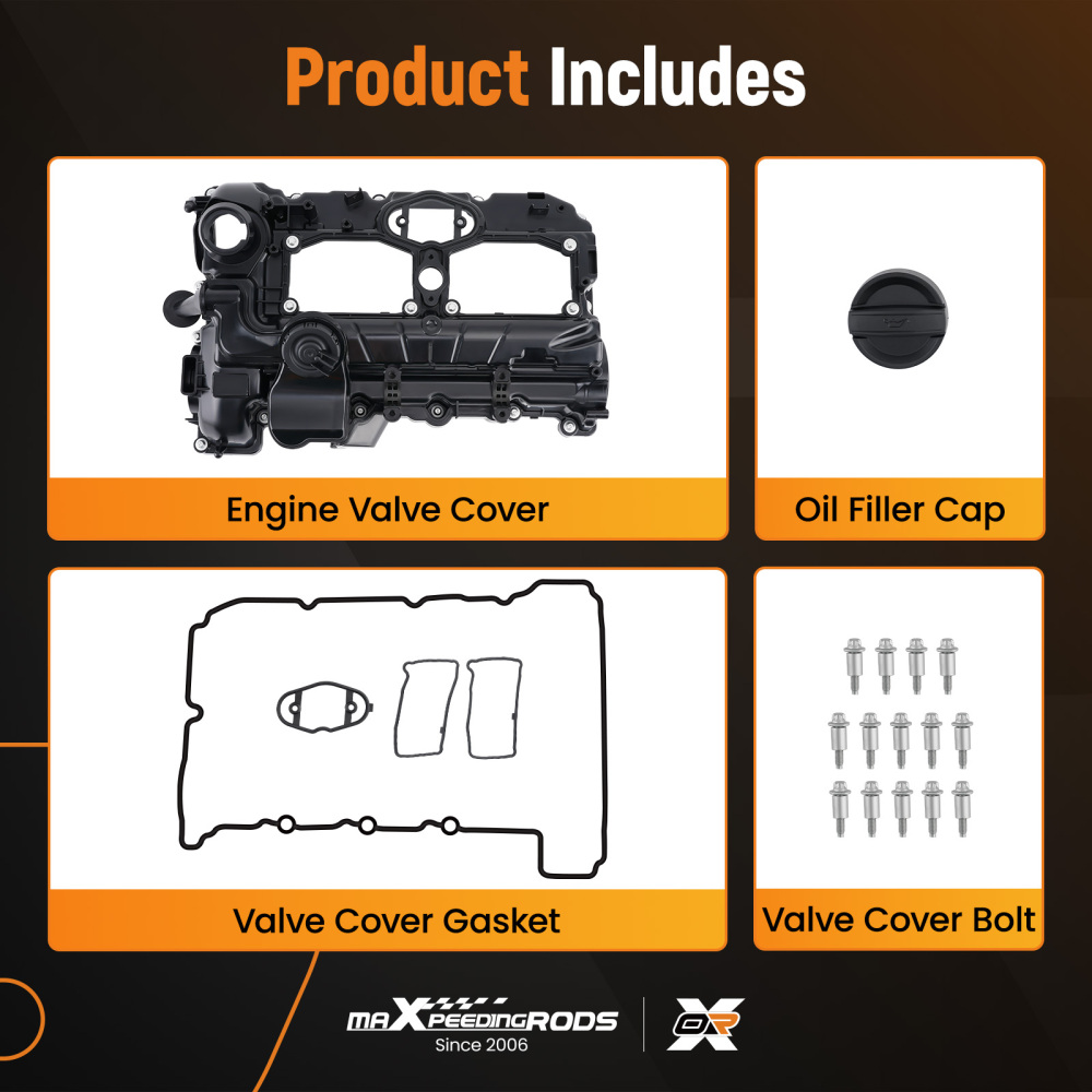 Engine Valve Cover w/ Gasket Bolts compatible for BMW N26 228i 328i 428i 2.0L 2012-2016