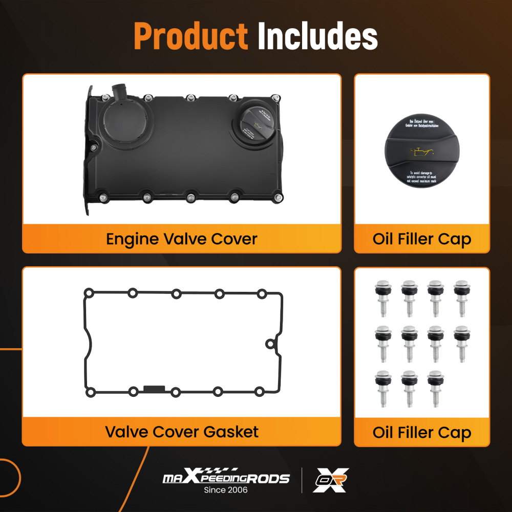 Coperchio valvola testata cilindro compatibile per Audi A6 Avant 4F5, C6 2.0L 2005/06-2011