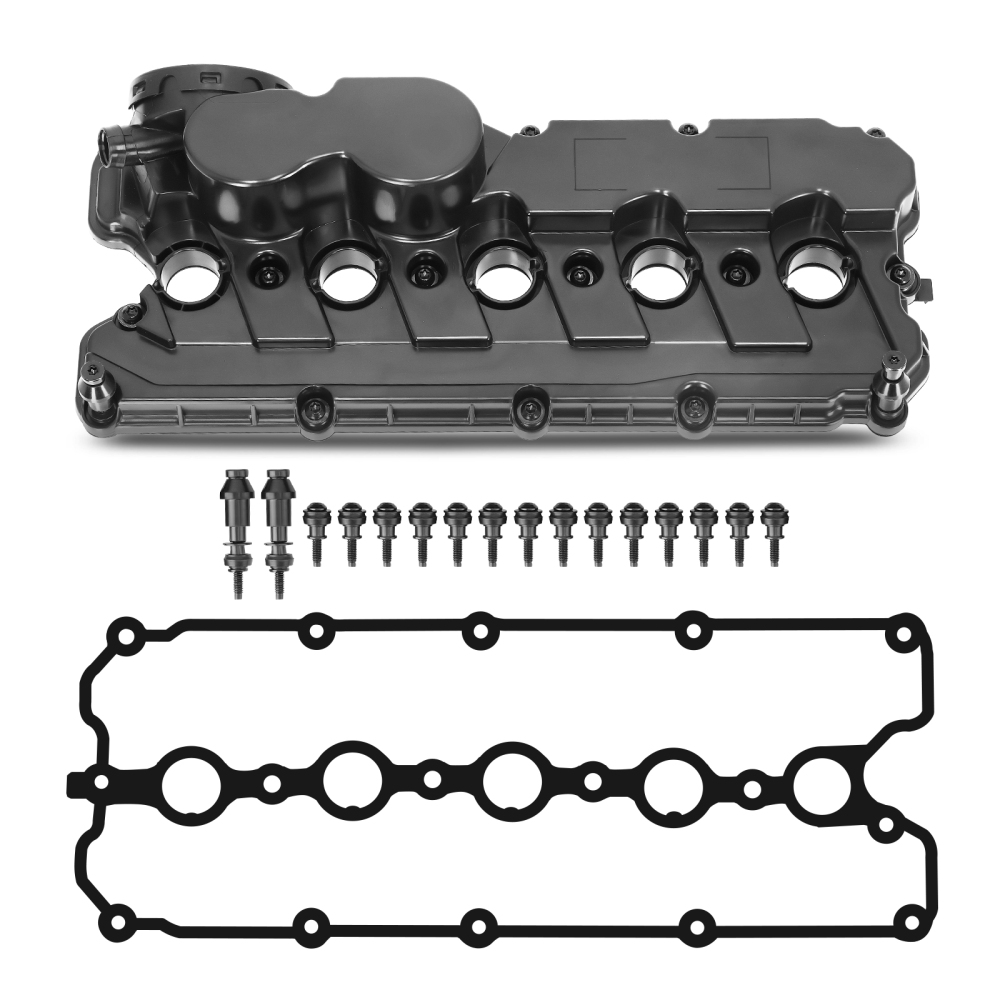 Engine Valve Cover w/ Gasket Kit compatible for VW Beetle compatible for Golf Jetta Passat 2.5L 2006-2014