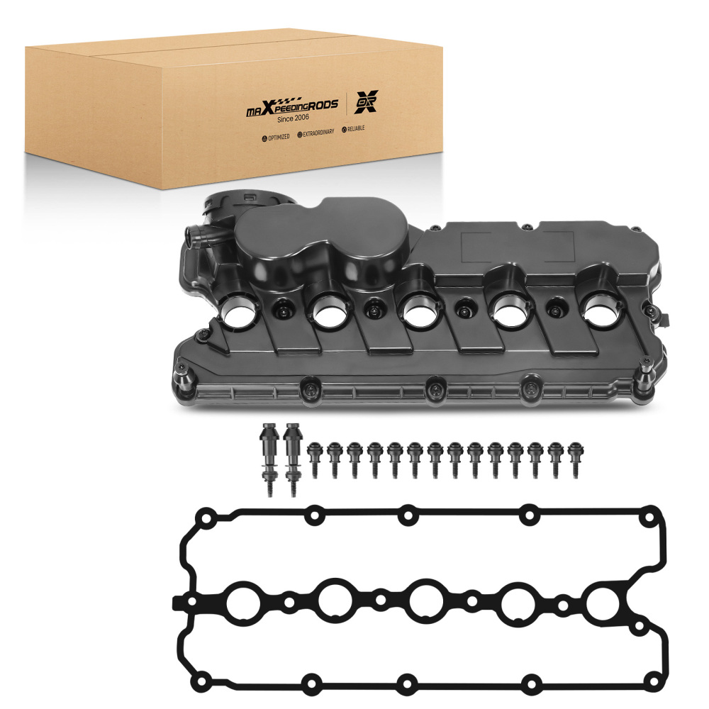 Engine Valve Cover w/ Gasket Kit compatible for VW Beetle compatible for Golf Jetta Passat 2.5L 2006-2014