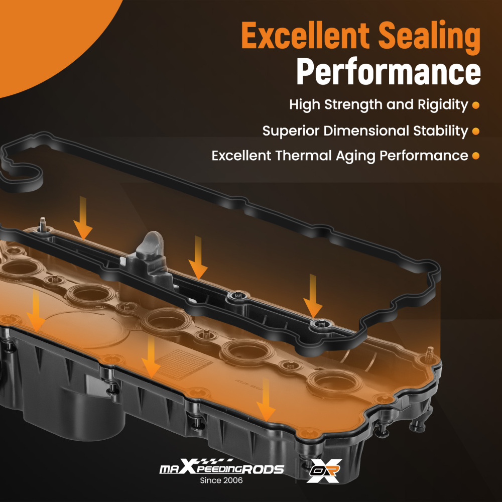 Engine Valve Cover w/ Gasket Kit compatible for VW Beetle compatible for Golf Jetta Passat 2.5L 2006-2014