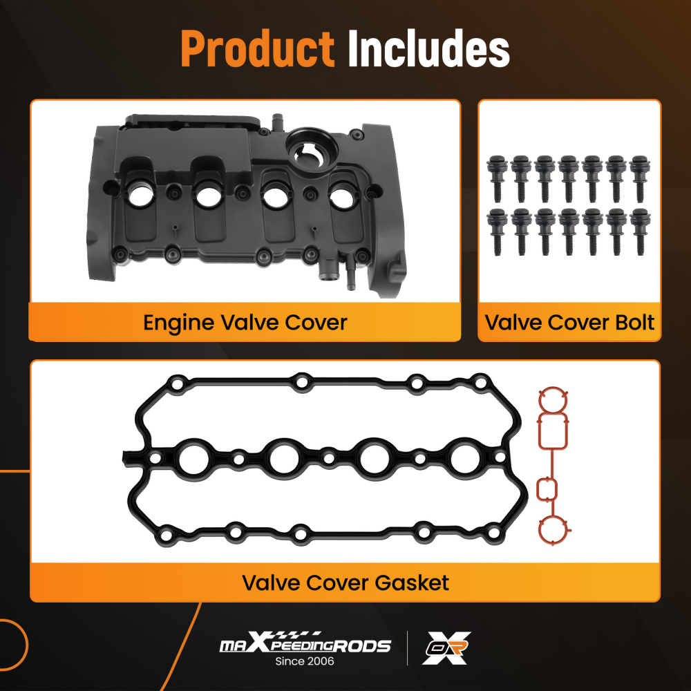 Cylinder Valve Cover compatible for Audi A4 A4 Quattro 2.0L Turbo DOHC 2005-2009 06D103469N