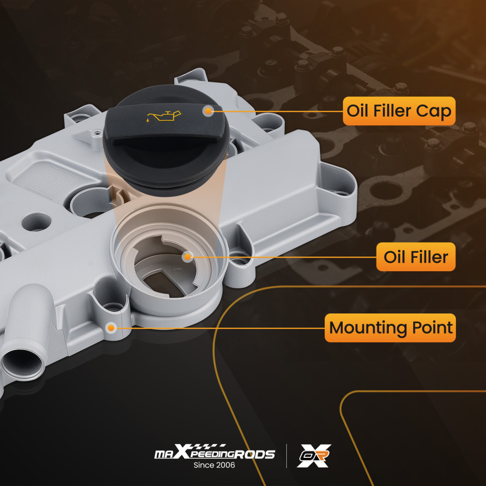 Engine Valve Cover w/ Gasket Kit compatible for Audi A4 A5 Q7 S4 S5 compatible for VW Touareg 06E103471N