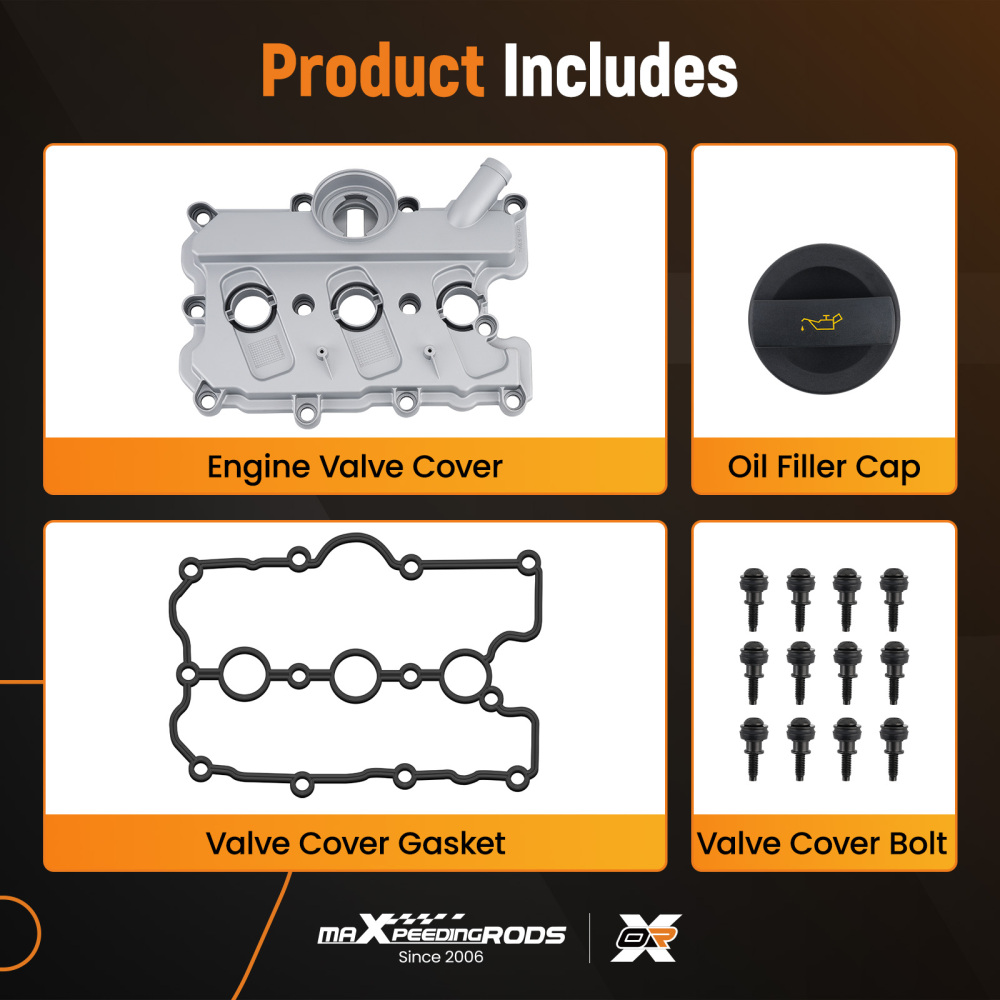 Engine Valve Cover w/ Gasket Kit compatible for Audi A4 A5 Q7 S4 S5 compatible for VW Touareg 06E103471N