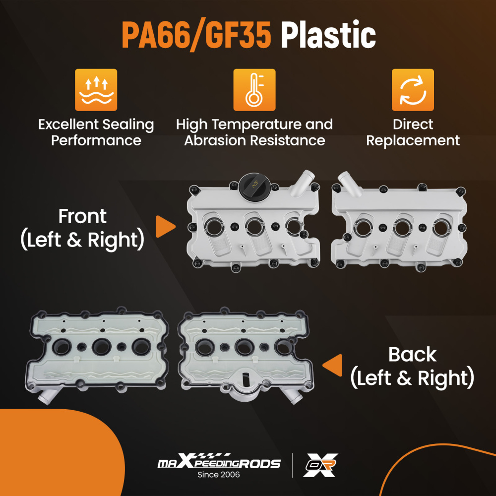 Plastic Valve Cover w/Gasket Gasket compatible for Audi A4 A5 A6 Quattro compatible for VW Touareg V6 3.0L