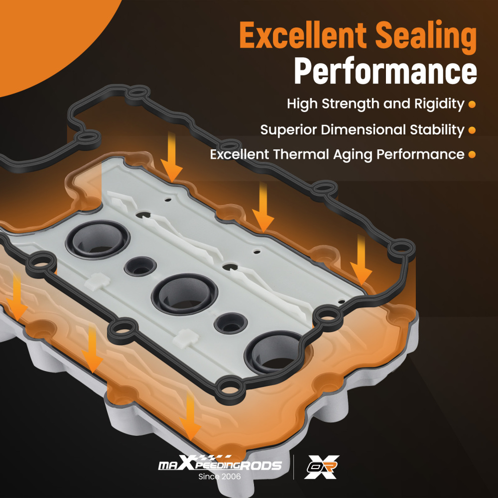 Plastic Valve Cover w/Gasket Gasket compatible for Audi A4 A5 A6 Quattro compatible for VW Touareg V6 3.0L