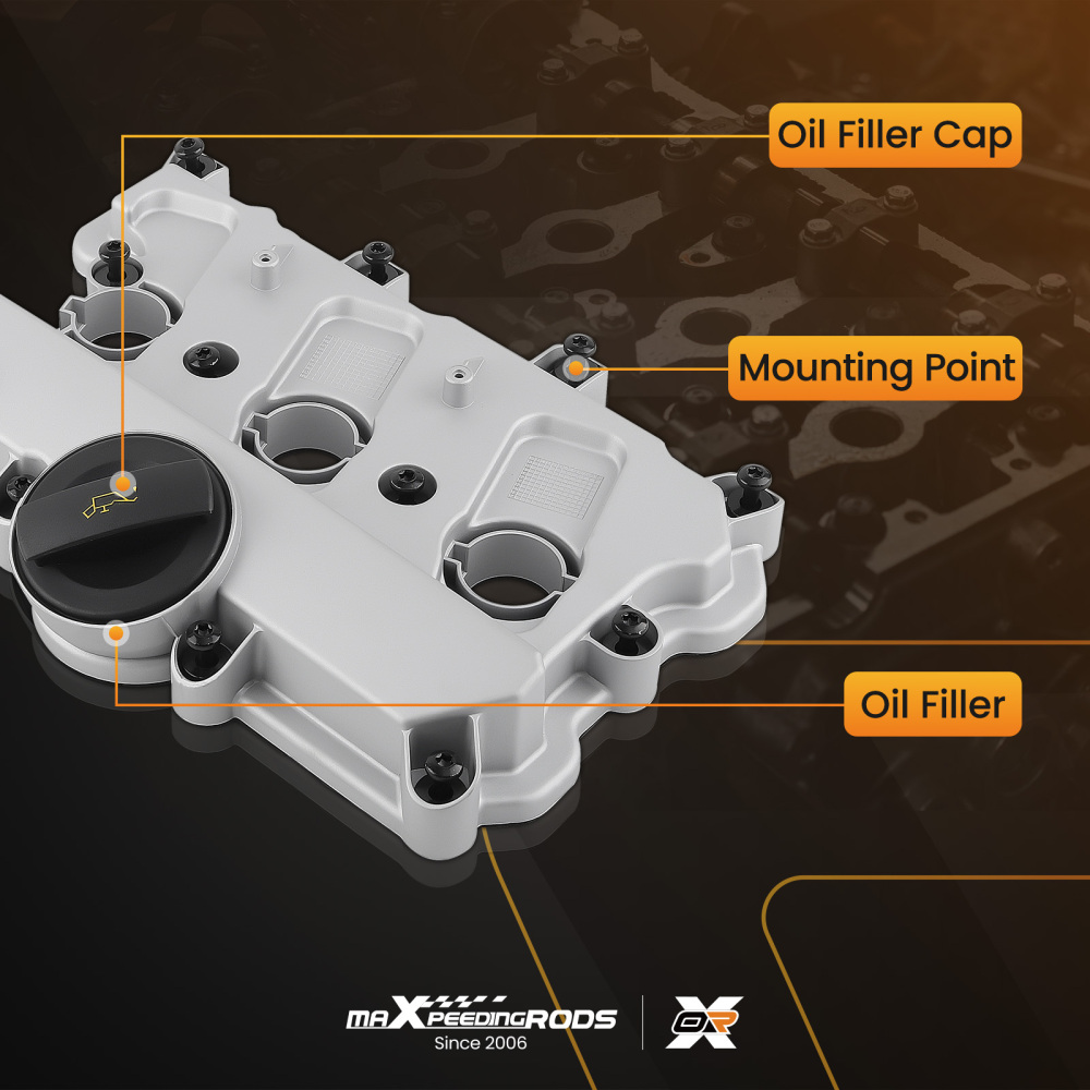 Plastic Valve Cover w/Gasket Gasket compatible for Audi A4 A5 A6 Quattro compatible for VW Touareg V6 3.0L