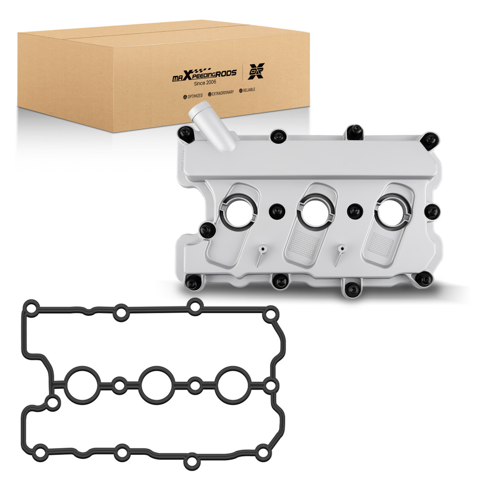 Right Valve Cover w/ Gasket compatible for Audi A4 A5 A6 Quattro compatible for VW Touareg V6 3.0L 08-17