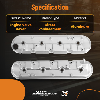 Upgraded Aluminum Valve Cover Set compatible for Chevrolet Corvette ZR1 6.2L compatible for V8 2009-2013