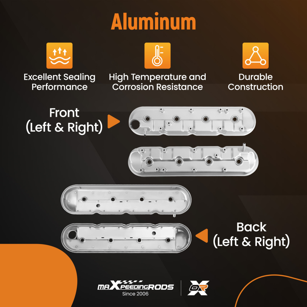 Upgraded Aluminum Valve Cover Set compatible for Chevrolet Corvette ZR1 6.2L compatible for V8 2009-2013