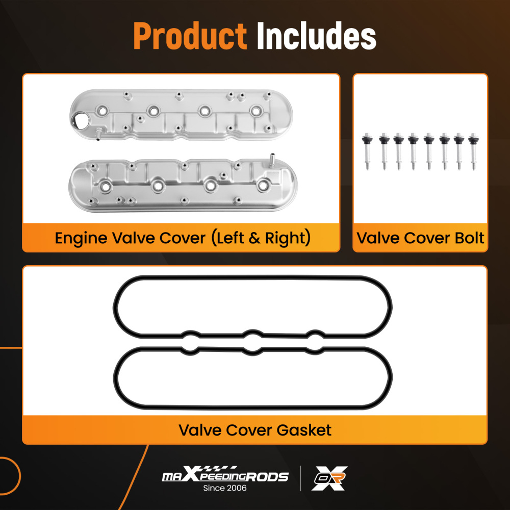 Upgraded Aluminum Valve Cover Set compatible for Chevrolet Corvette ZR1 6.2L compatible for V8 2009-2013