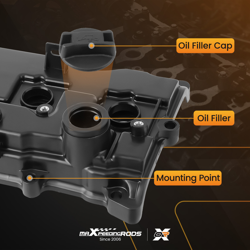 Valve Cover w/ Gasket BoltOil Cap compatible for Infiniti QX60 compatible for Nissan Altima 14-17 2.5L